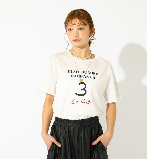 Rouge vif「【La Hutte / ラ ユット】ロゴTシャツ / プリントTシャツ / 半袖」|Tシャツ・カットソー|