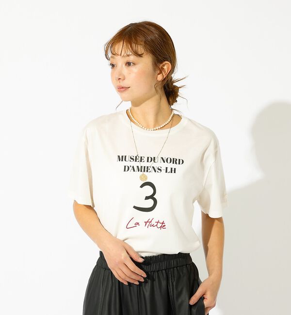 Rouge vif「【La Hutte / ラ ユット】ロゴTシャツ / プリントTシャツ / 半袖」|Tシャツ・カットソー|