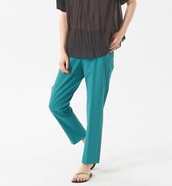 qualite「ドライギャバシガレットパンツ」|その他|エメラルドグリーン