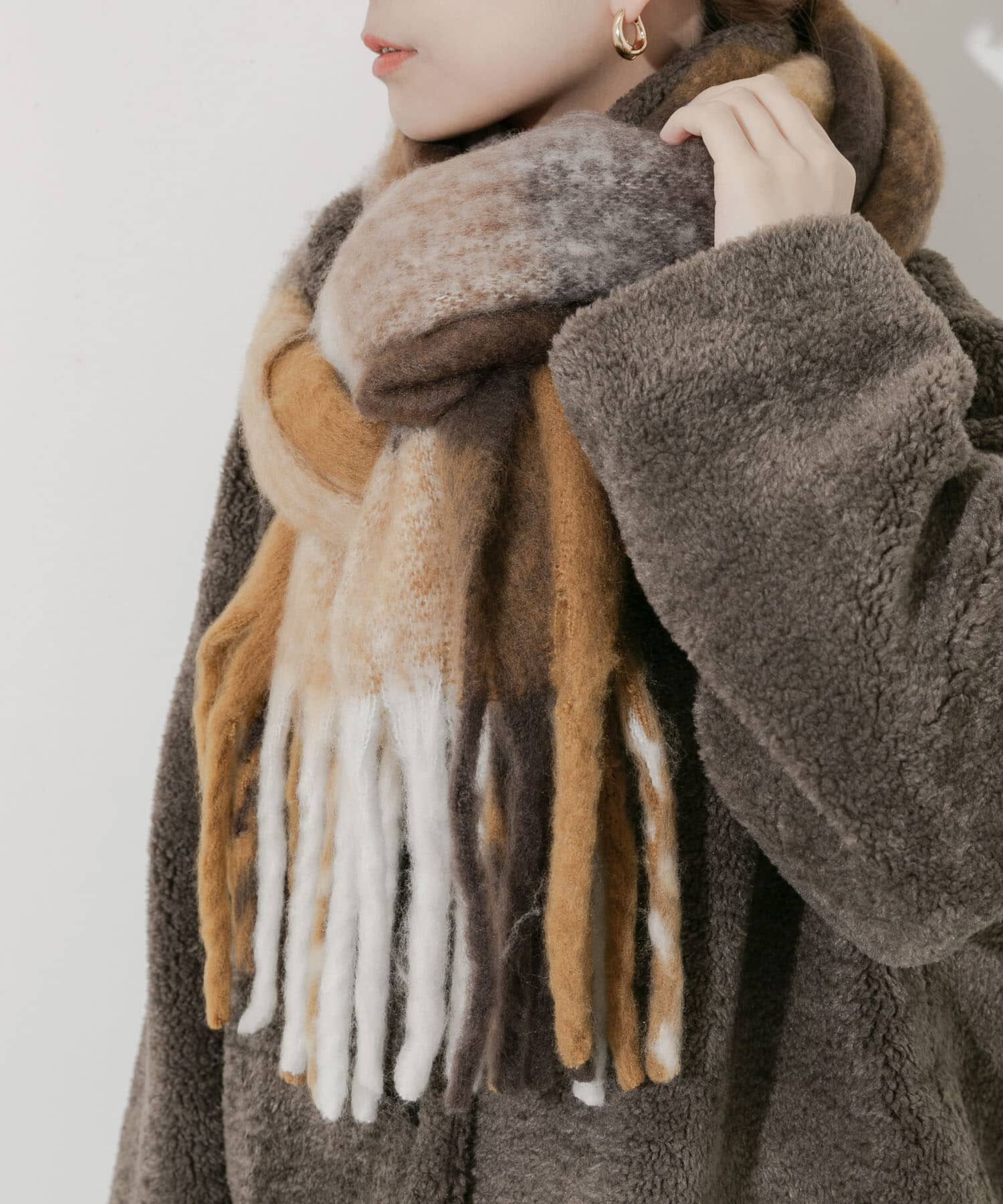 SMELLY「ボリュームチェックマフラー」|マフラー|