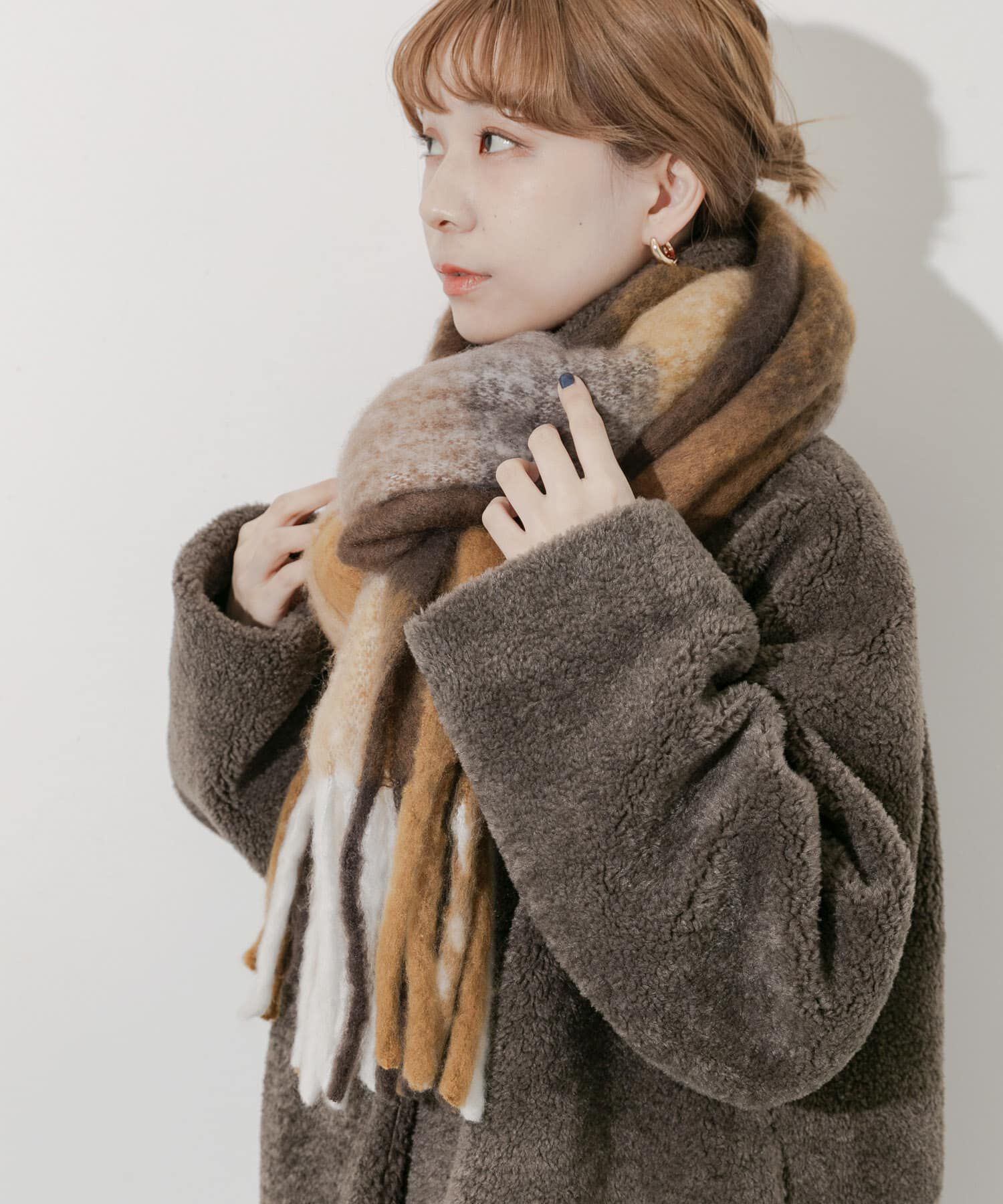 SMELLY「ボリュームチェックマフラー」|マフラー|