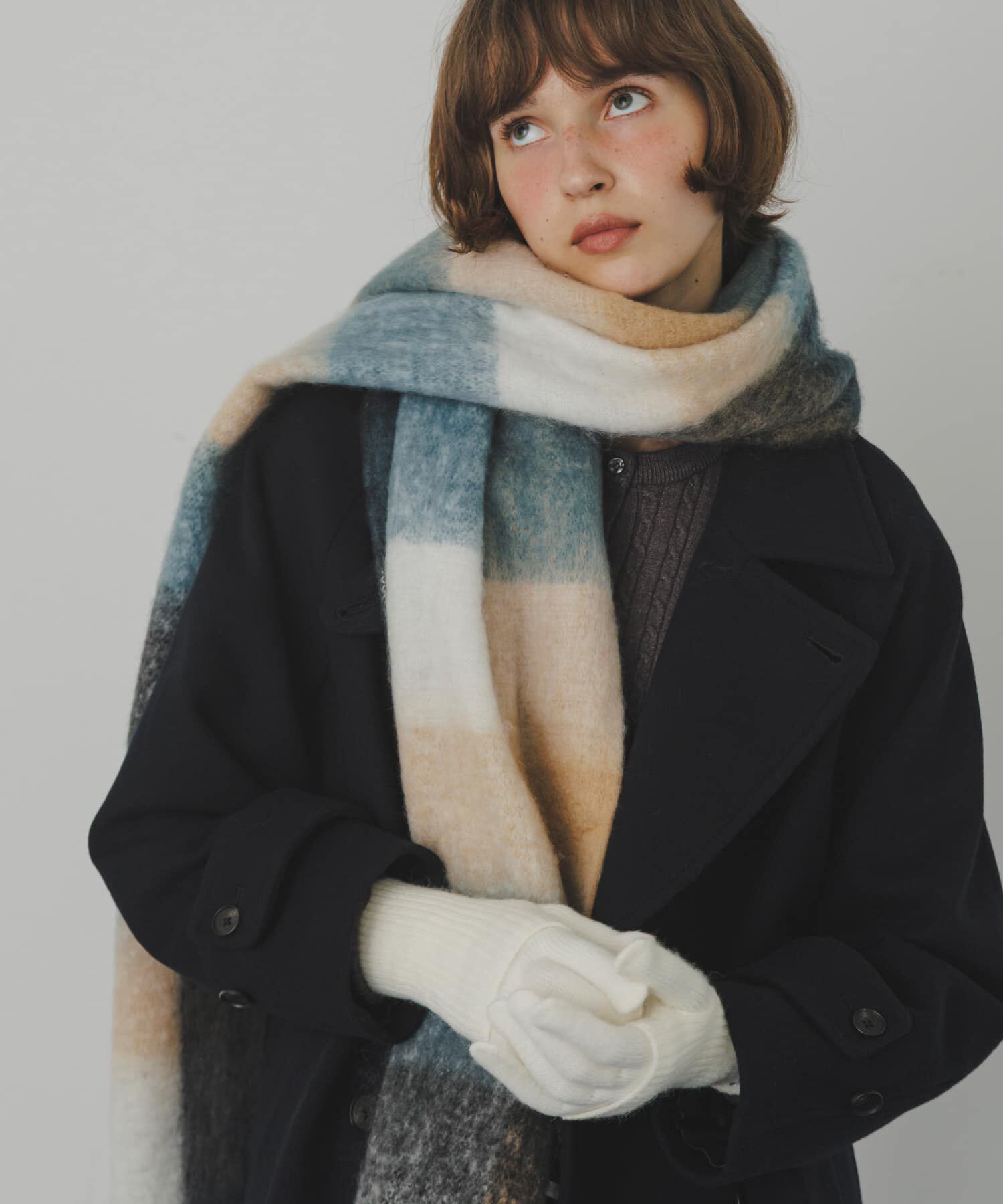 SMELLY「ボリュームチェックマフラー」|マフラー|