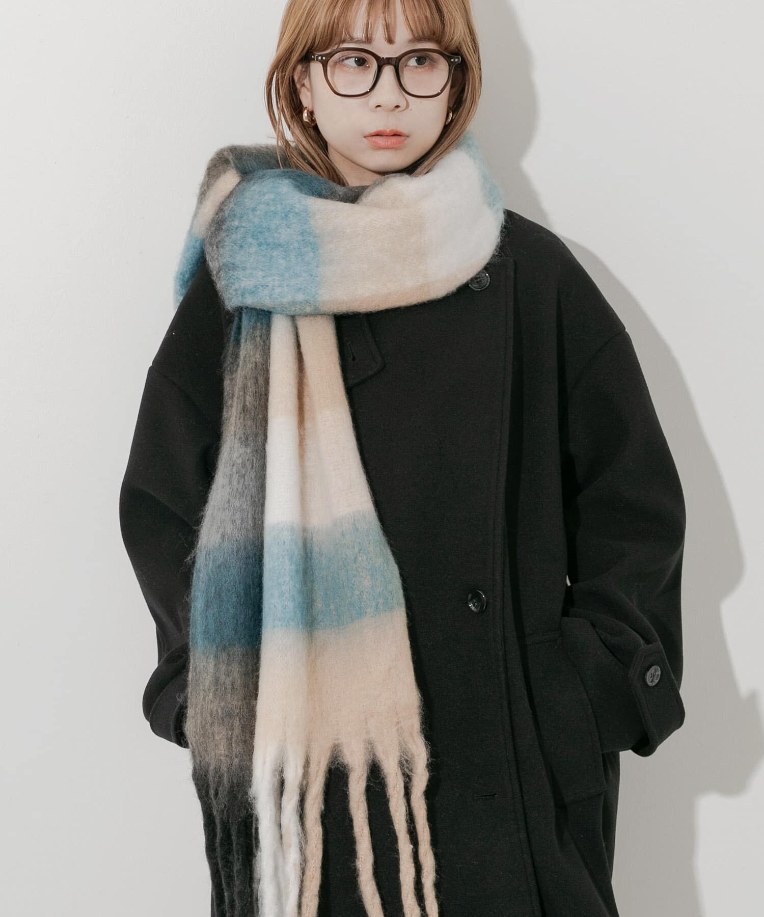 SMELLY「ボリュームチェックマフラー」|マフラー|