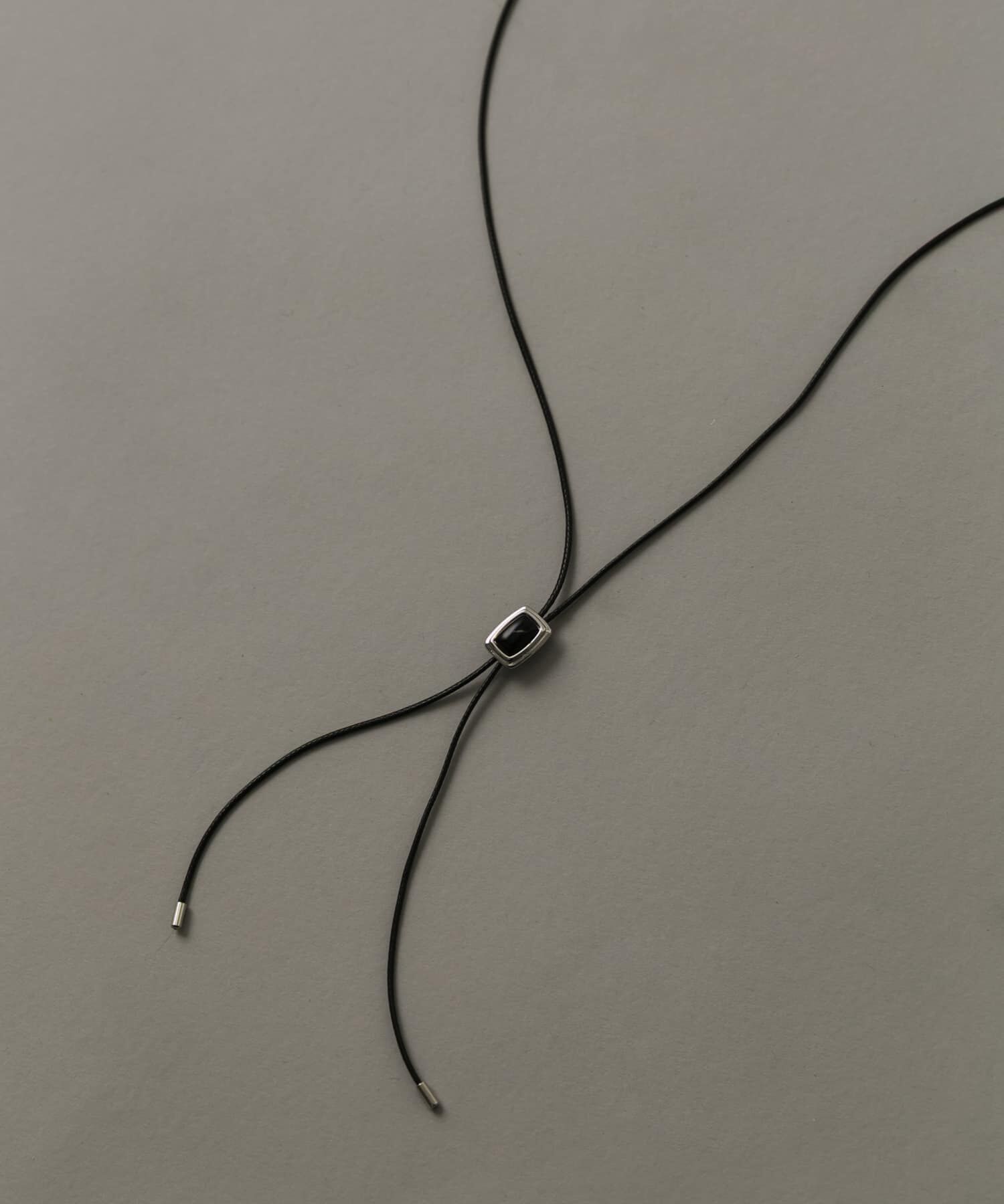 SMELLY「ストーンモチーフループタイネックレス」|ネックレス|ブラック系その他