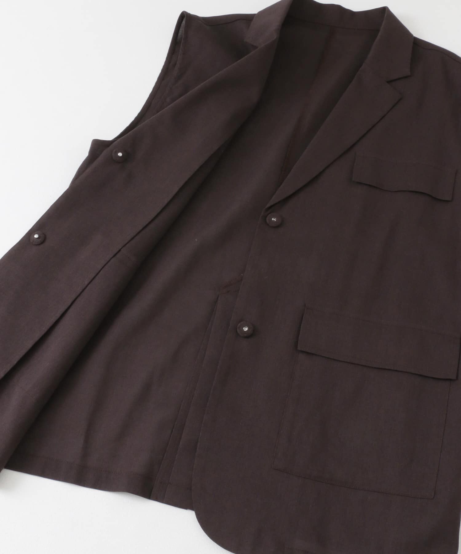  「ミリタリーシアーベスト」|ノーカラーコート|