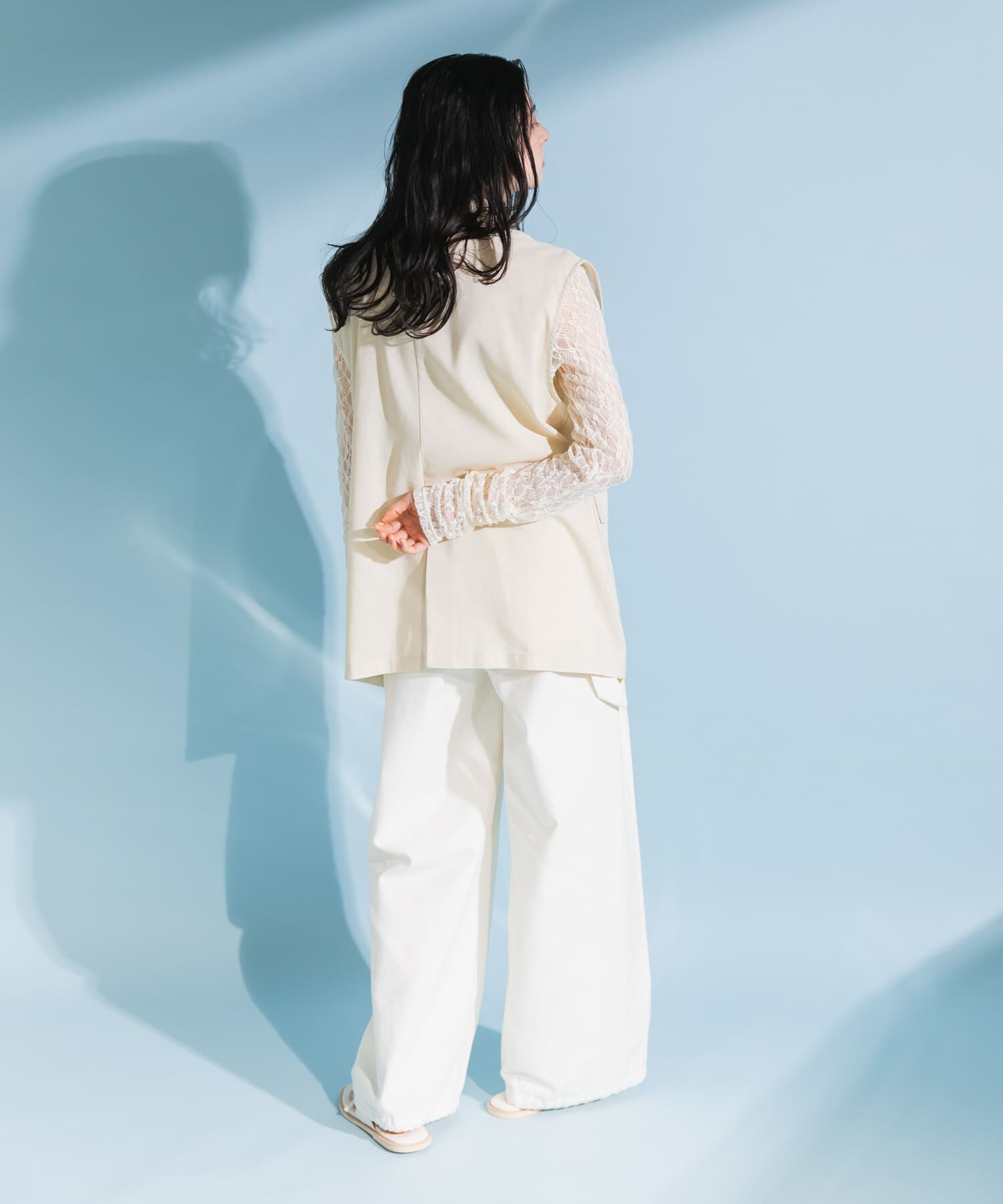  「ミリタリーシアーベスト」|ノーカラーコート|