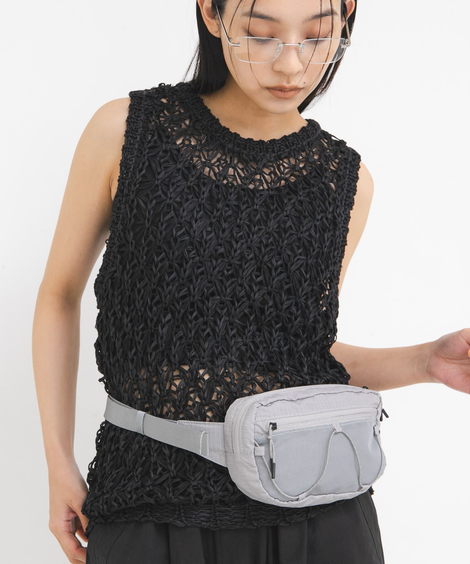  「メッシュポケットリップストップサコッシュ」|ポーチ|