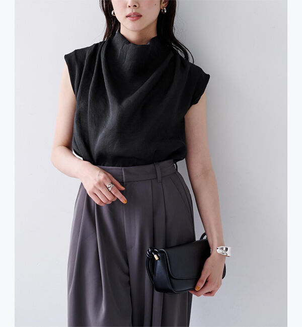 ur's「ドレープデザインフレンチスリーブブラウス」|シャツ・ブラウス|