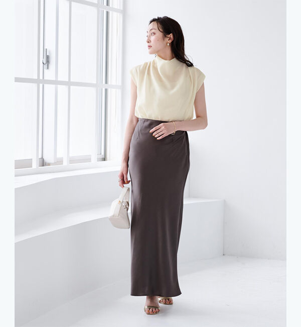 ur's「ドレープデザインフレンチスリーブブラウス」|シャツ・ブラウス|