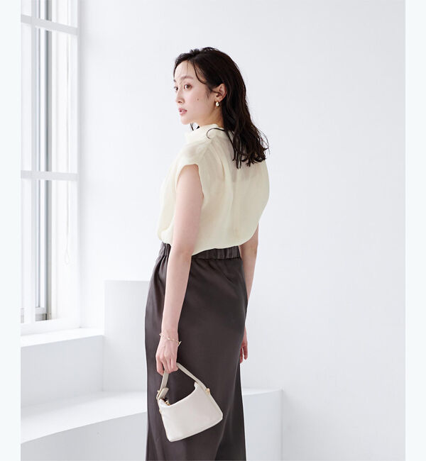 ur's「ドレープデザインフレンチスリーブブラウス」|シャツ・ブラウス|