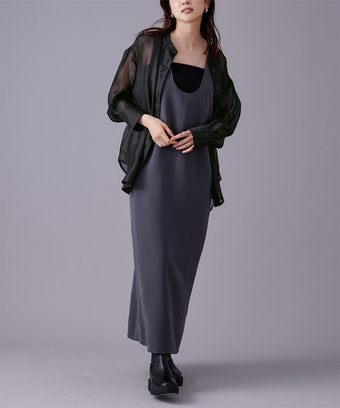 ur's「バンドカラーシアーシャツ」|シャツ・ブラウス|