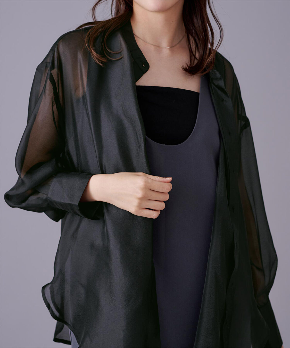 ur's「バンドカラーシアーシャツ」|シャツ・ブラウス|