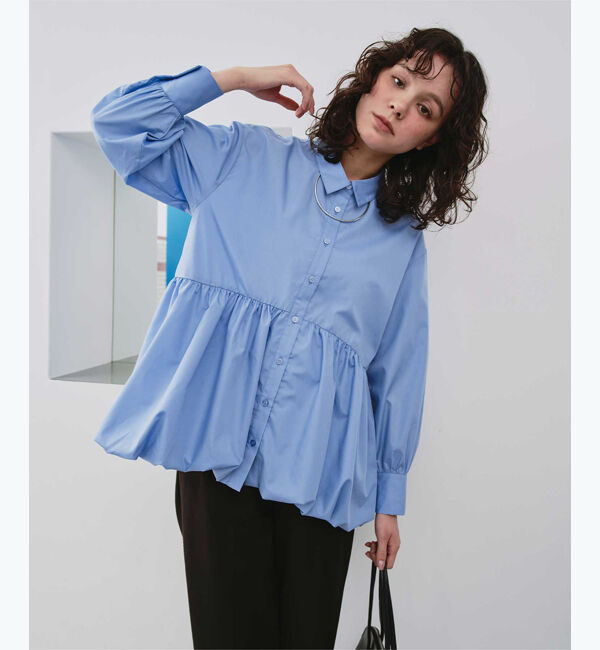 titivate「襟付ヘムバルーンシャツ」|シャツ・ブラウス|
