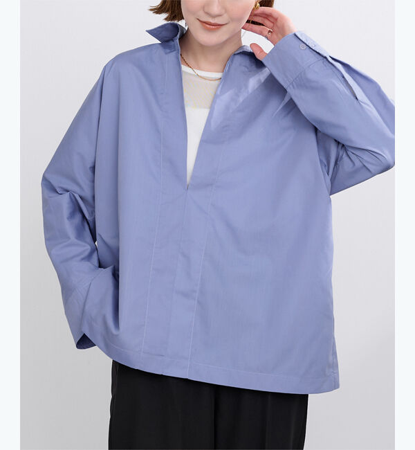 ur's「スキッパーネックドルマンスリーブオーバーサイズシャツ」|シャツ・ブラウス|