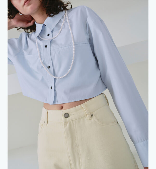 titivate「ロングスリーブクロップドポケットシャツ」|シャツ・ブラウス|