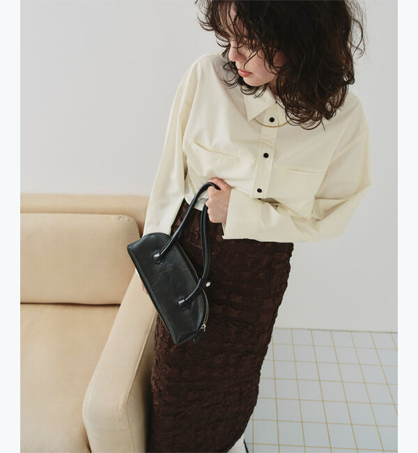 titivate「ロングスリーブクロップドポケットシャツ」|シャツ・ブラウス|