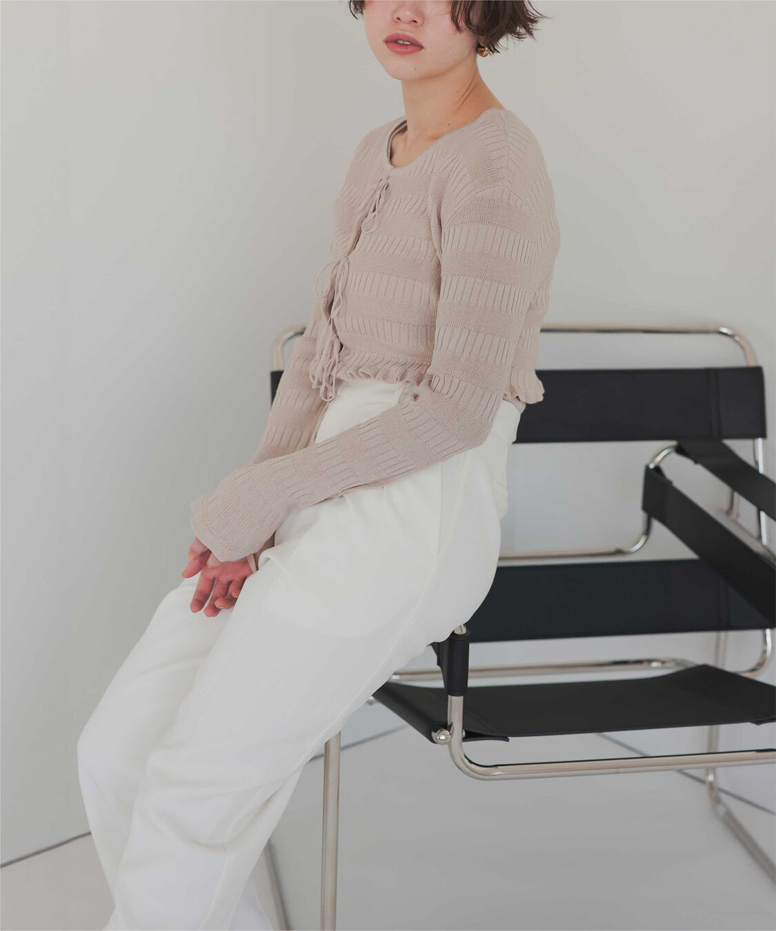 titivate「【さやかさんS/Sコラボ】リボンデザインカーディガン/ノースリーブニットセット」|ニット・セーター|