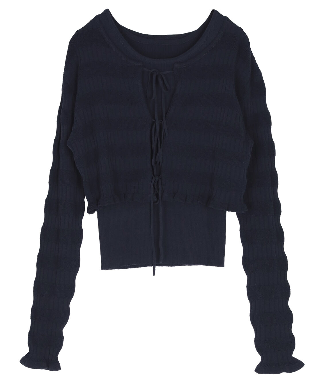 titivate「【さやかさんS/Sコラボ】リボンデザインカーディガン/ノースリーブニットセット」|ニット・セーター|