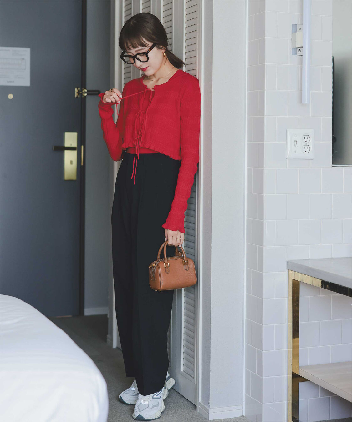 titivate「【さやかさんS/Sコラボ】リボンデザインカーディガン/ノースリーブニットセット」|ニット・セーター|