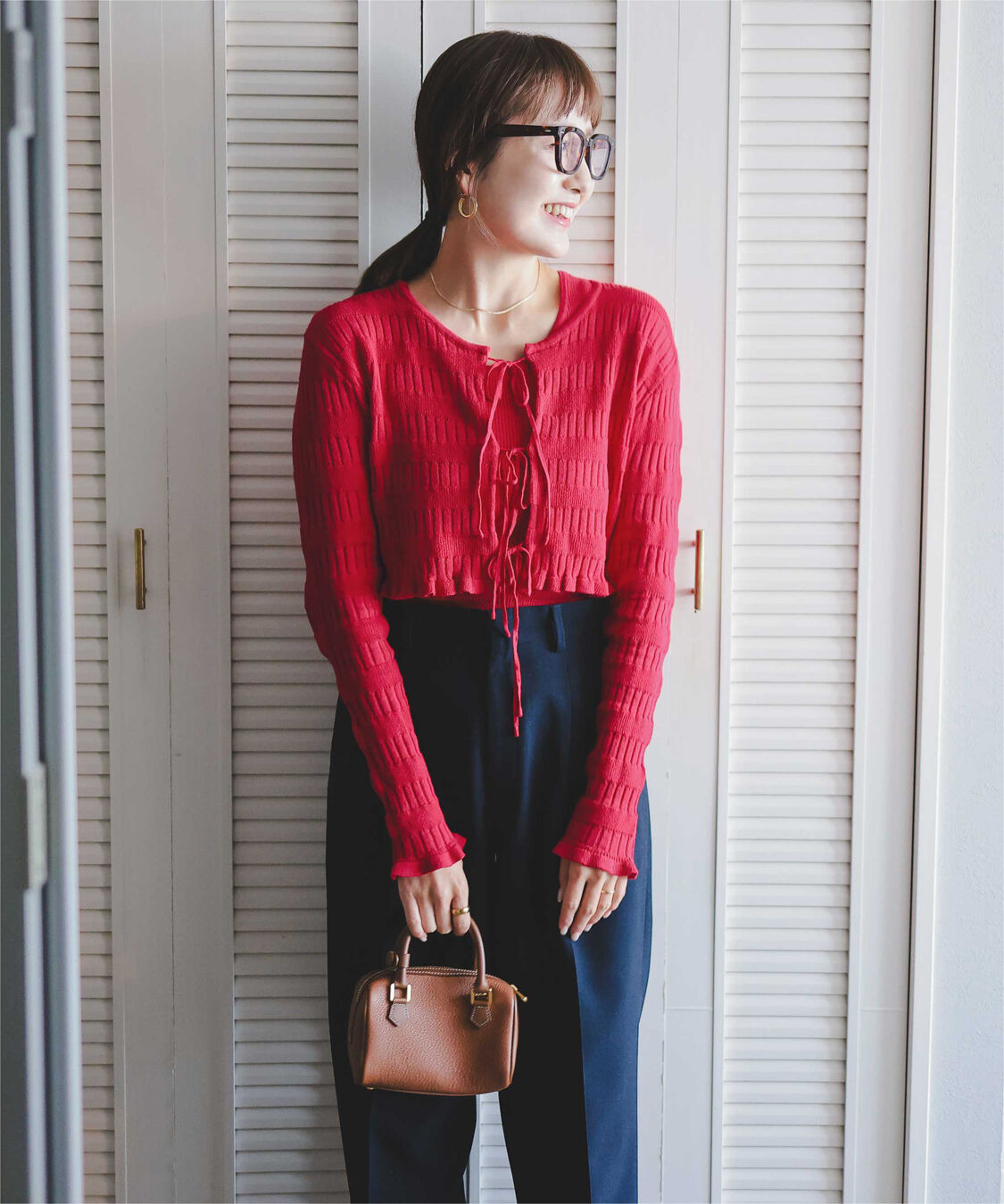 titivate「【さやかさんS/Sコラボ】リボンデザインカーディガン/ノースリーブニットセット」|ニット・セーター|