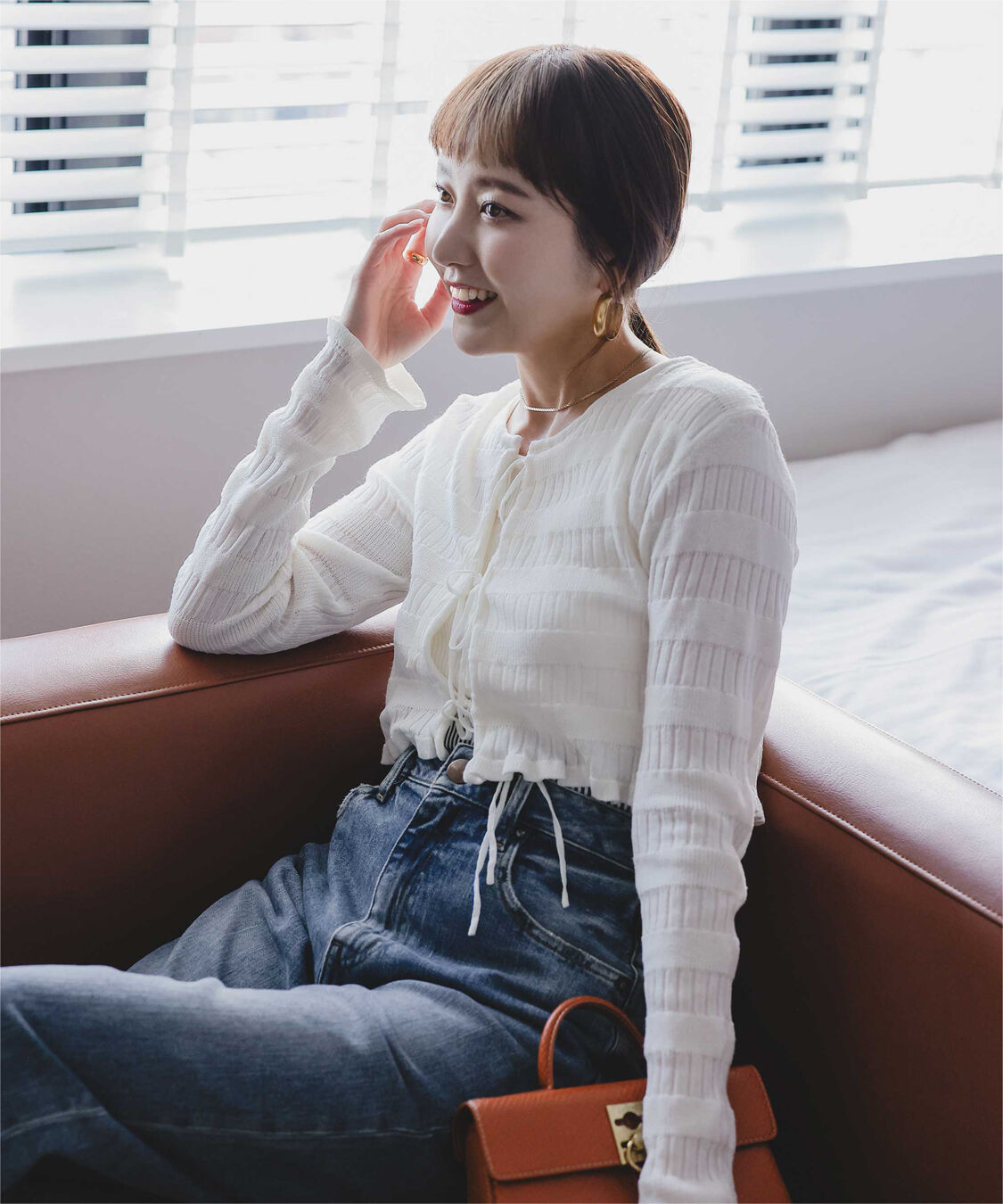 titivate「【さやかさんS/Sコラボ】リボンデザインカーディガン/ノースリーブニットセット」|ニット・セーター|