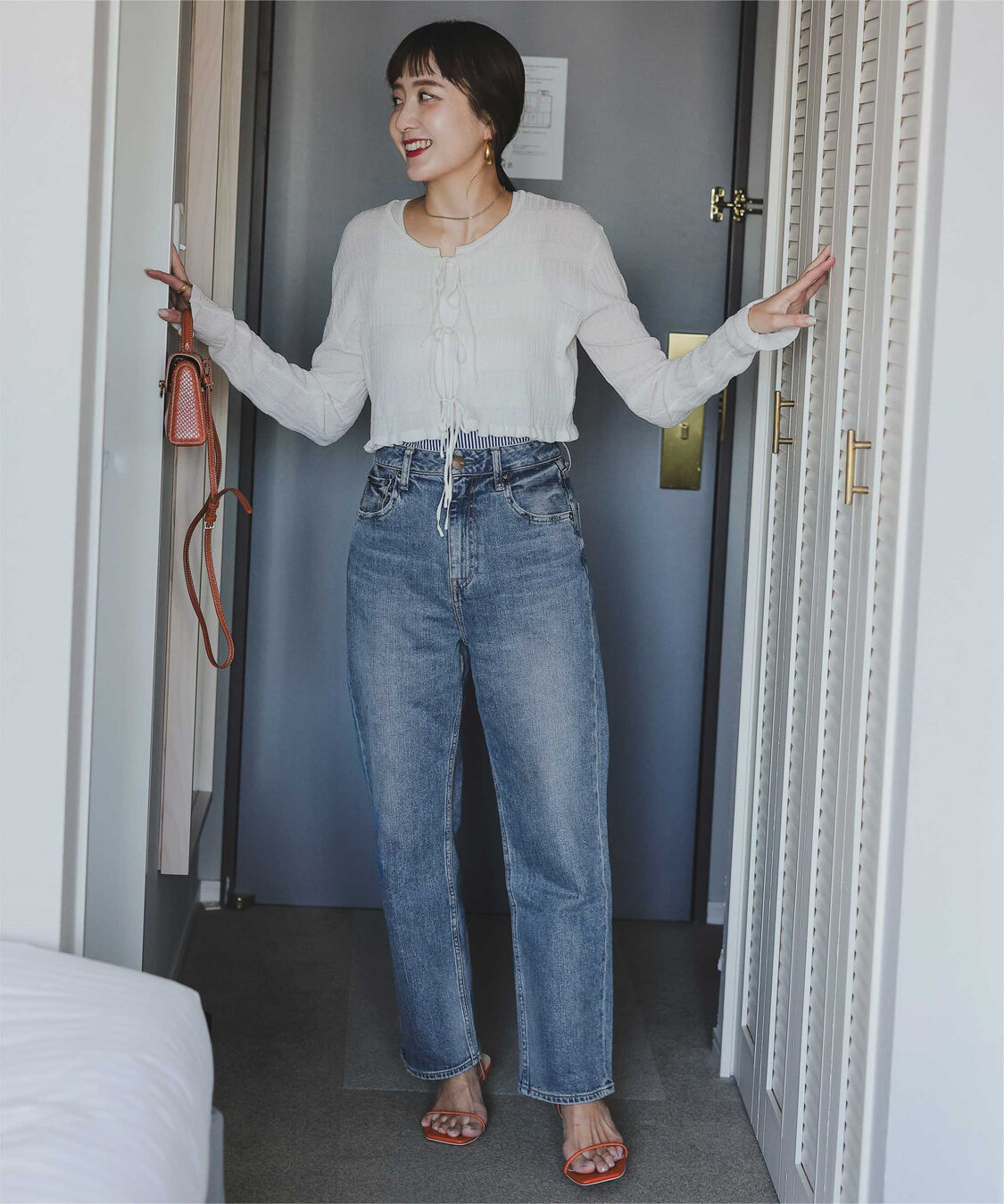 titivate「【さやかさんS/Sコラボ】リボンデザインカーディガン/ノースリーブニットセット」|ニット・セーター|