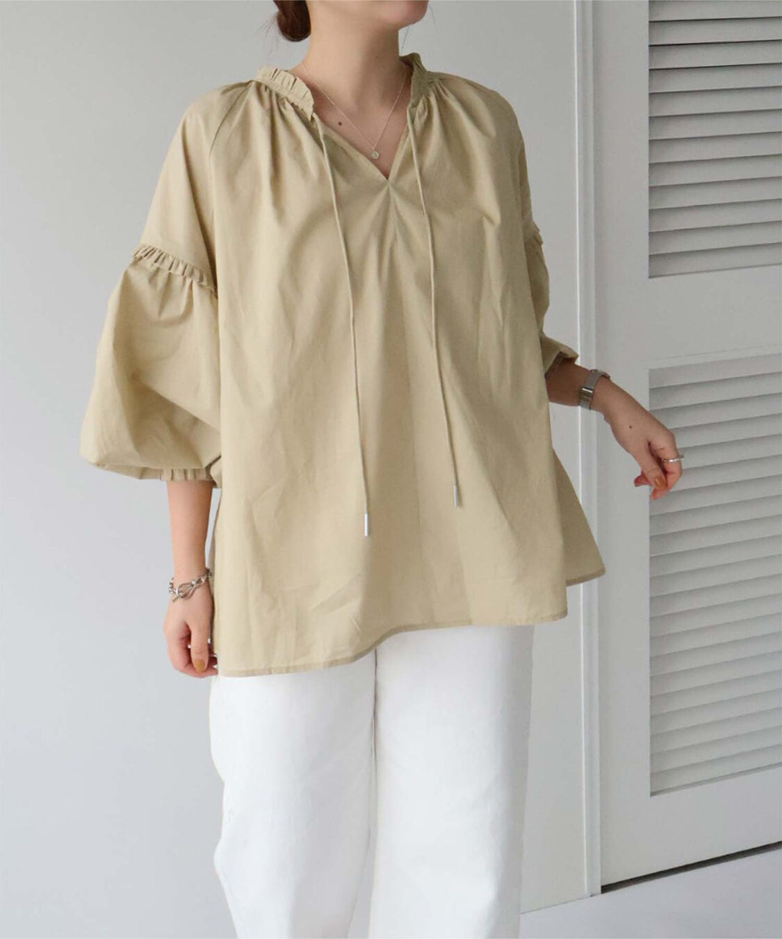 titivate「ギャザーリボンボイルブラウス」|シャツ・ブラウス|