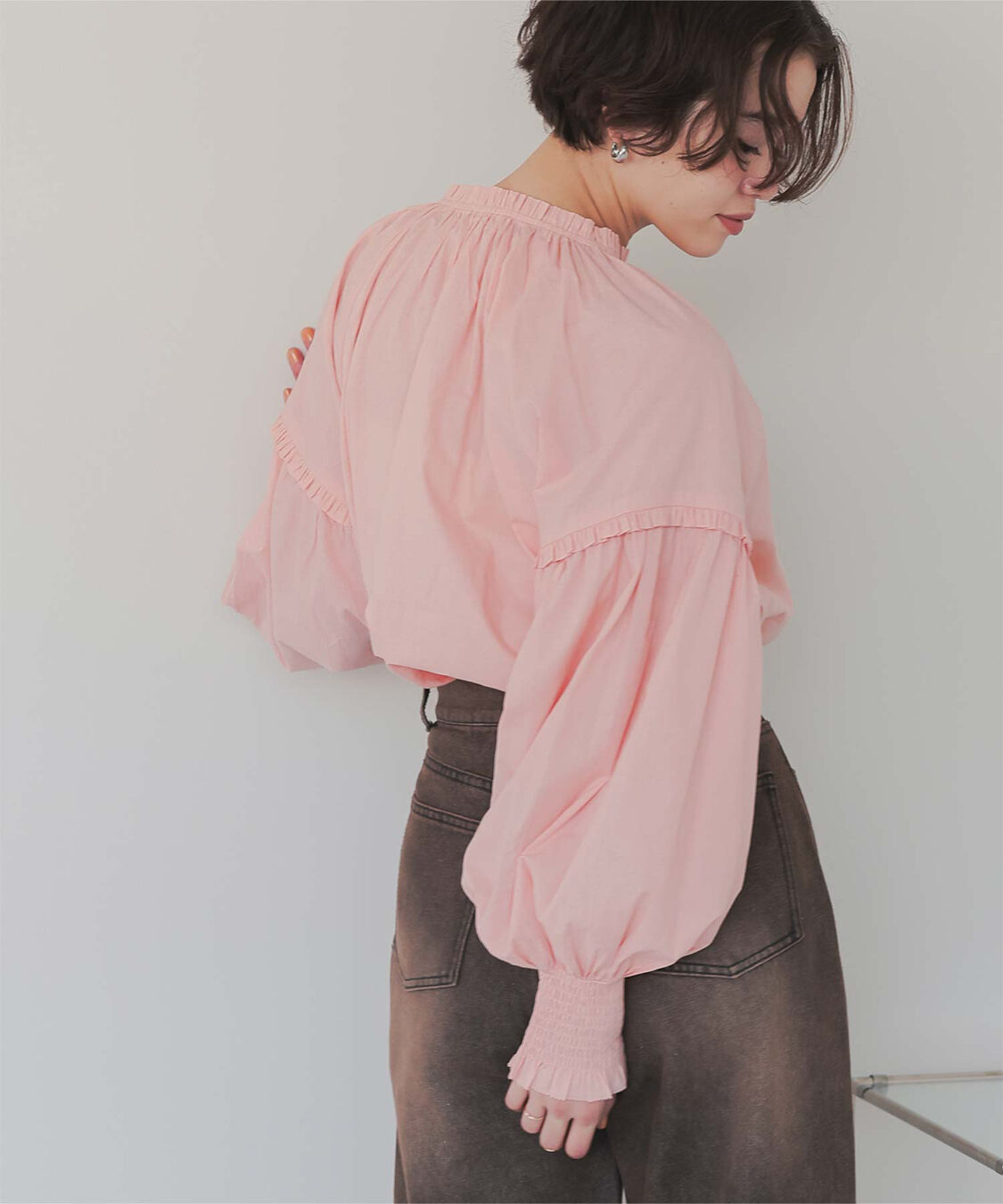 titivate「ギャザーリボンボイルブラウス」|シャツ・ブラウス|