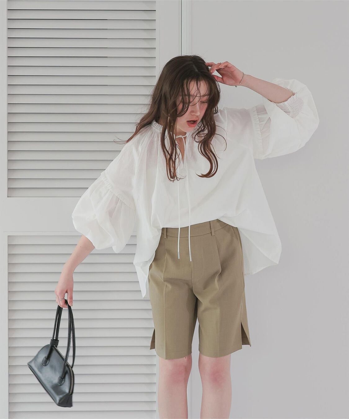 titivate「ギャザーリボンボイルブラウス」|シャツ・ブラウス|