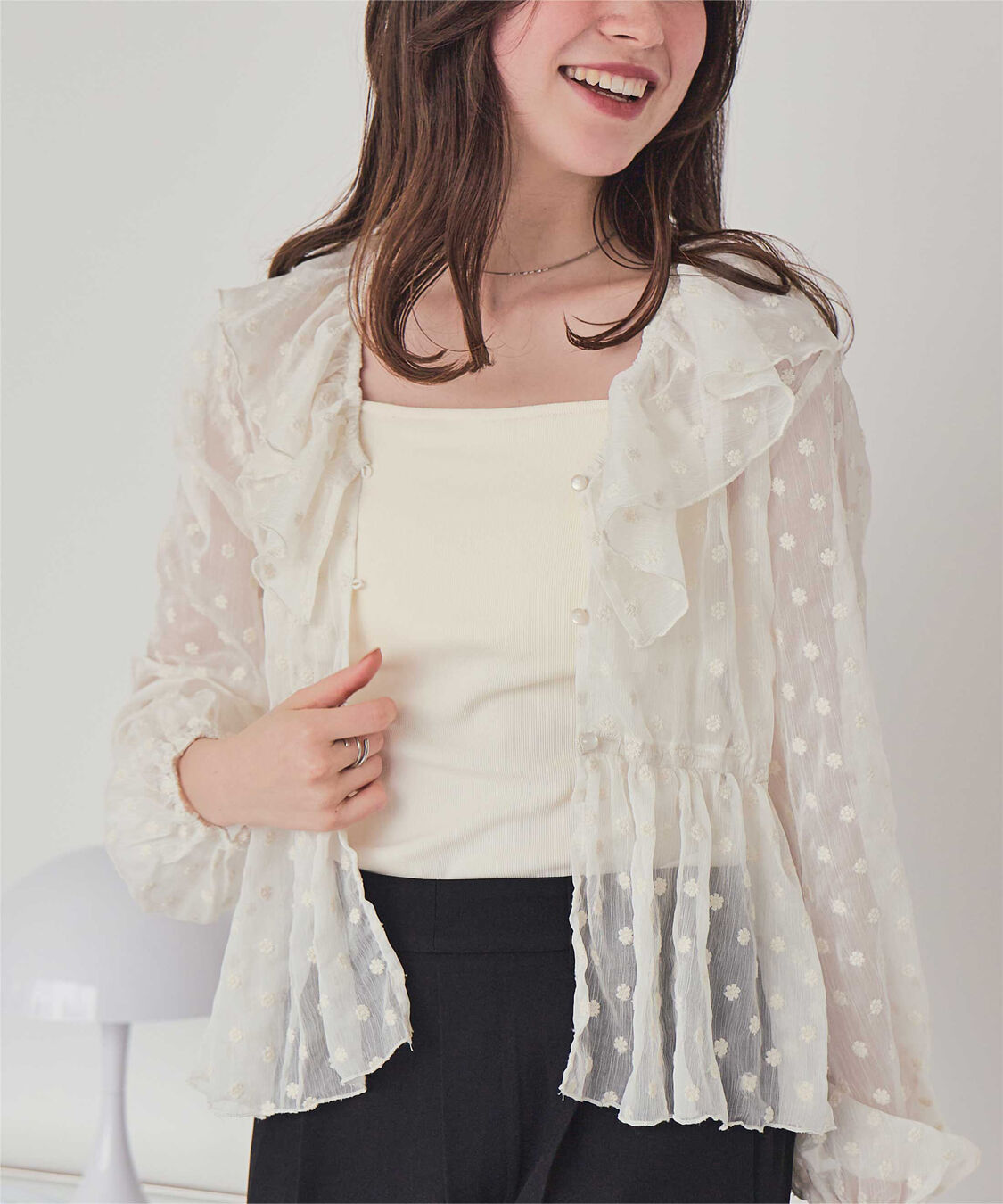 titivate「フラワー刺繍フリルブラウス」|シャツ・ブラウス|