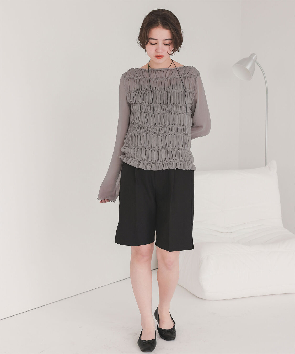 titivate「シアー楊柳シャーリングブラウス」|シャツ・ブラウス|