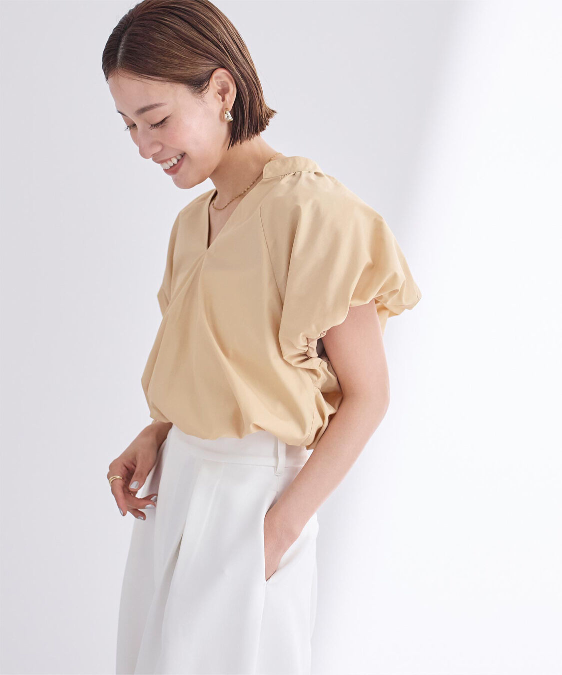 ur's「バルーンデザインキーネックブラウス」|シャツ・ブラウス|