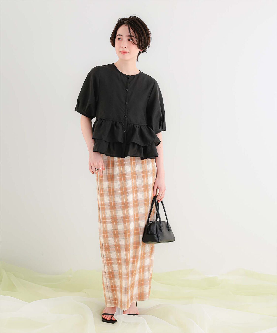 titivate「ペプラムショートランタンスリーブブラウス」|シャツ・ブラウス|