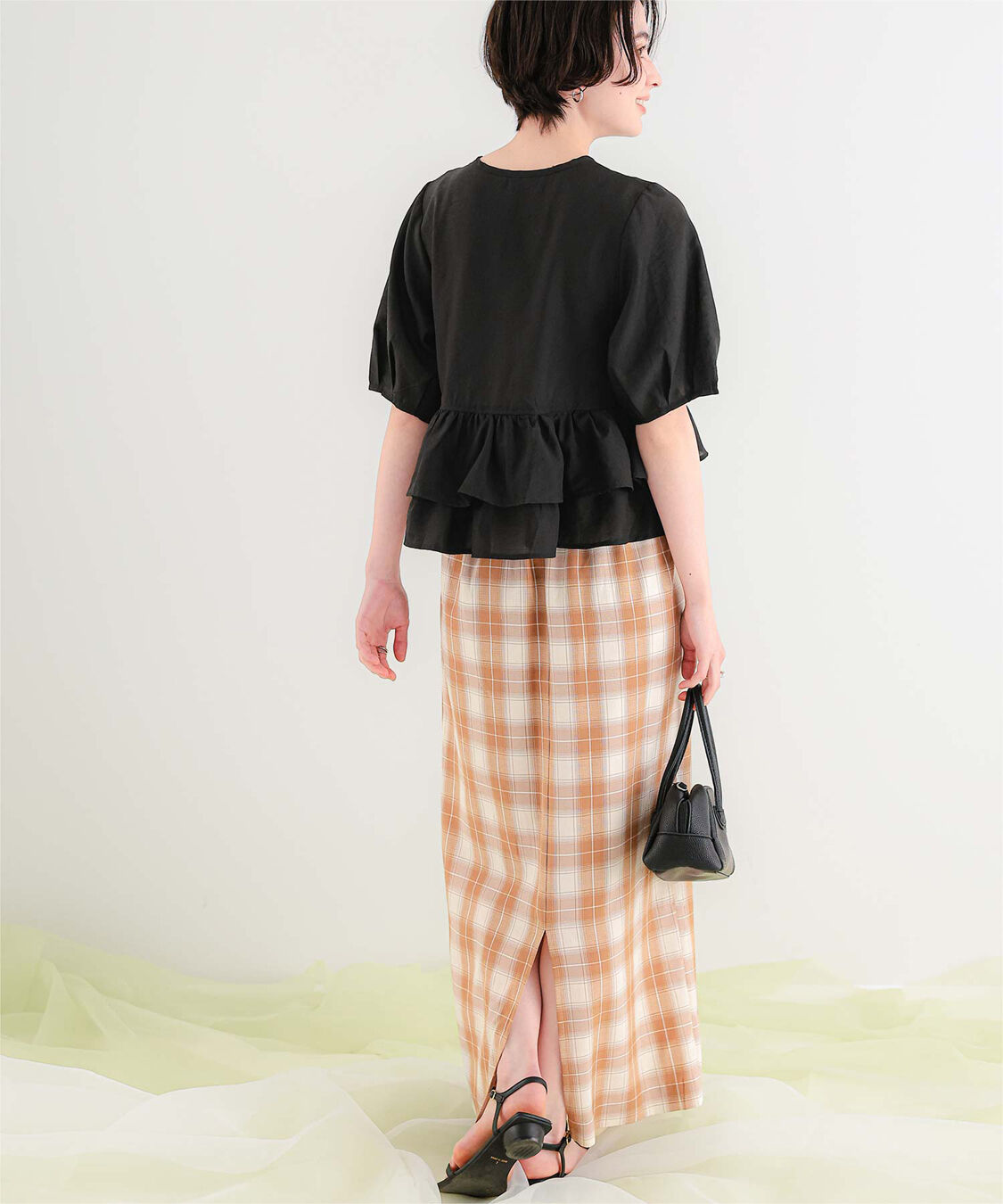 titivate「ペプラムショートランタンスリーブブラウス」|シャツ・ブラウス|