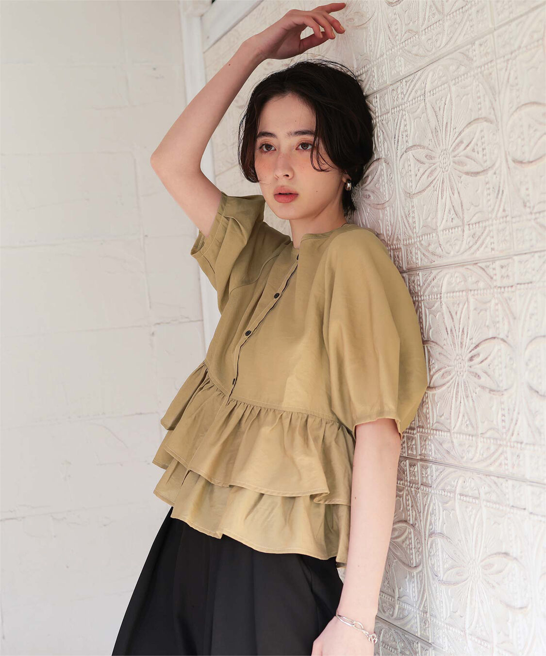 titivate「ペプラムショートランタンスリーブブラウス」|シャツ・ブラウス|