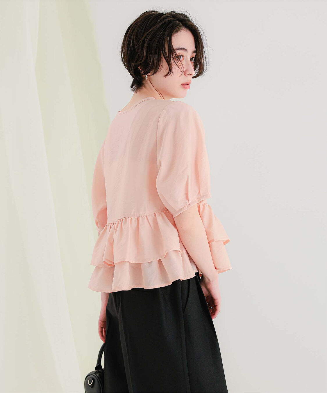 titivate「ペプラムショートランタンスリーブブラウス」|シャツ・ブラウス|