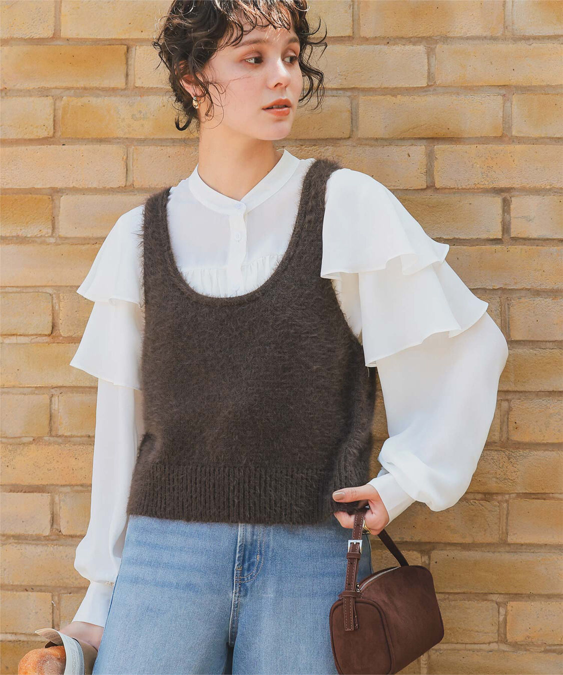 titivate「スリーブフレアデザインギャザーブラウス」|シャツ・ブラウス|アイボリー