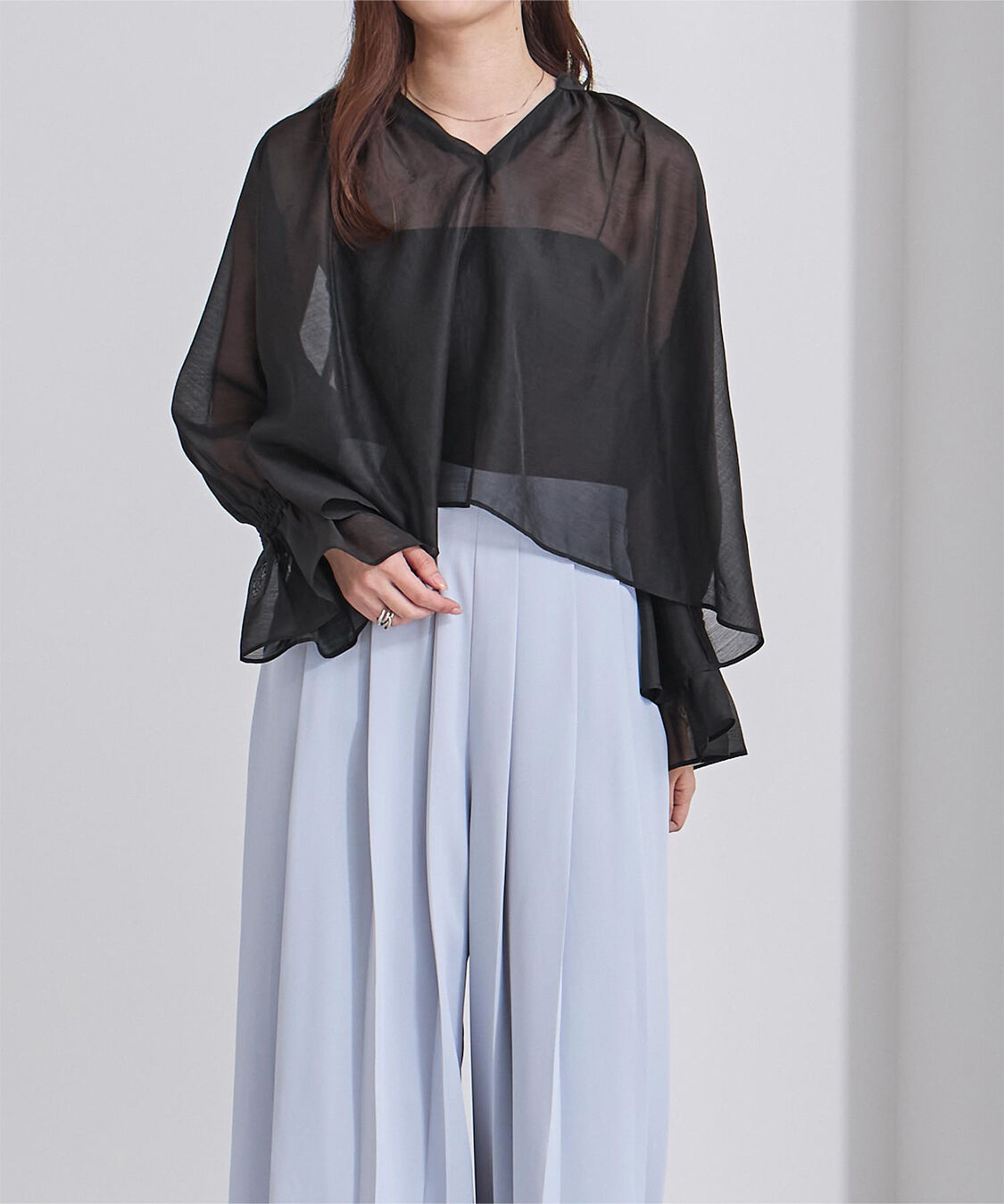 ur's「フレアスリーブスキッパーシアーブラウス」|シャツ・ブラウス|