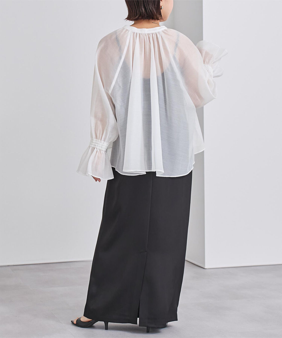 ur's「フレアスリーブスキッパーシアーブラウス」|シャツ・ブラウス|