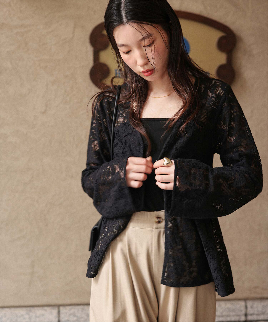 titivate「Vネックペプラムデザインレースブラウス」|シャツ・ブラウス|