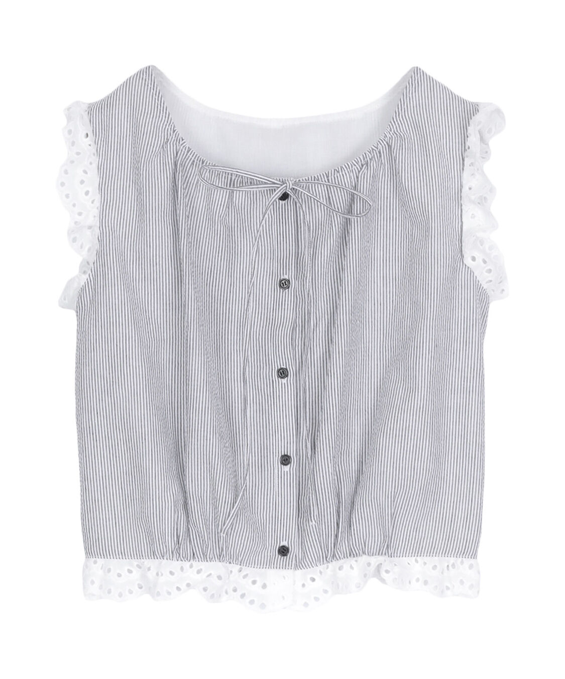 titivate「レースフリル付きノースリーブコンパクトブラウス」|シャツ・ブラウス|