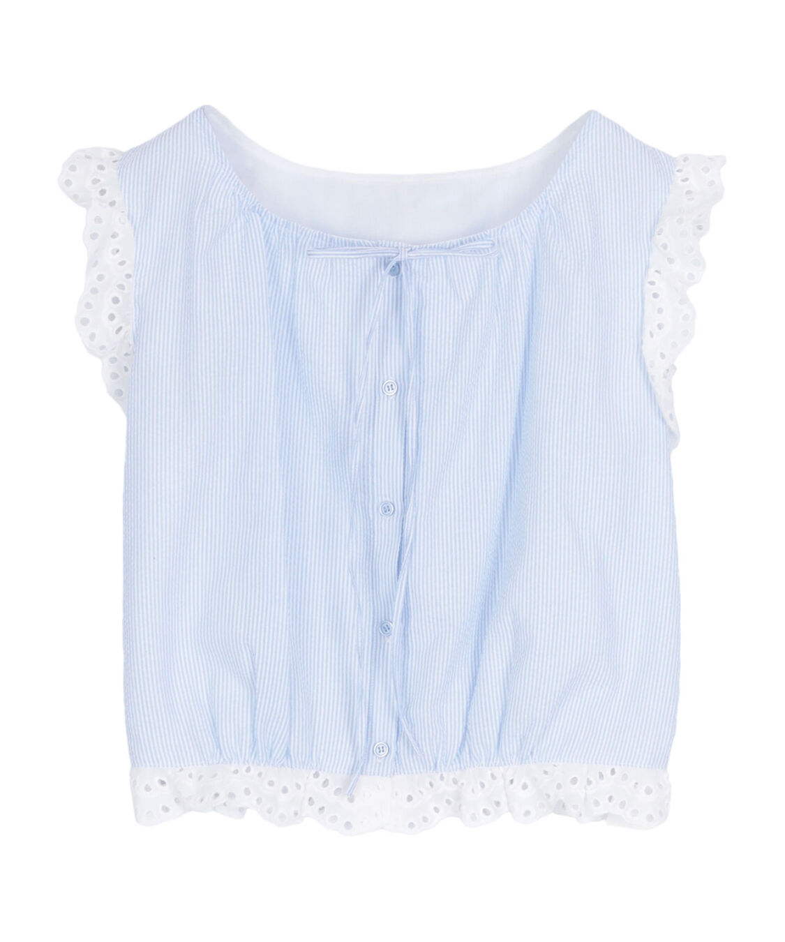 titivate「レースフリル付きノースリーブコンパクトブラウス」|シャツ・ブラウス|