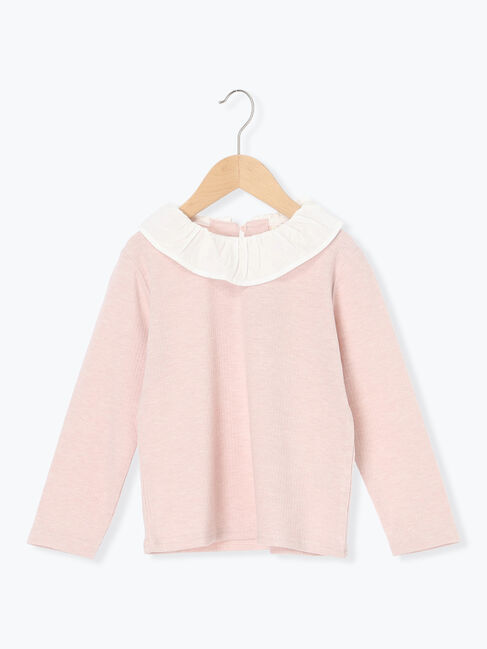 Samansa Mos2 Lagom「襟付きテレコカットソー」|Tシャツ・カットソー|ピンク