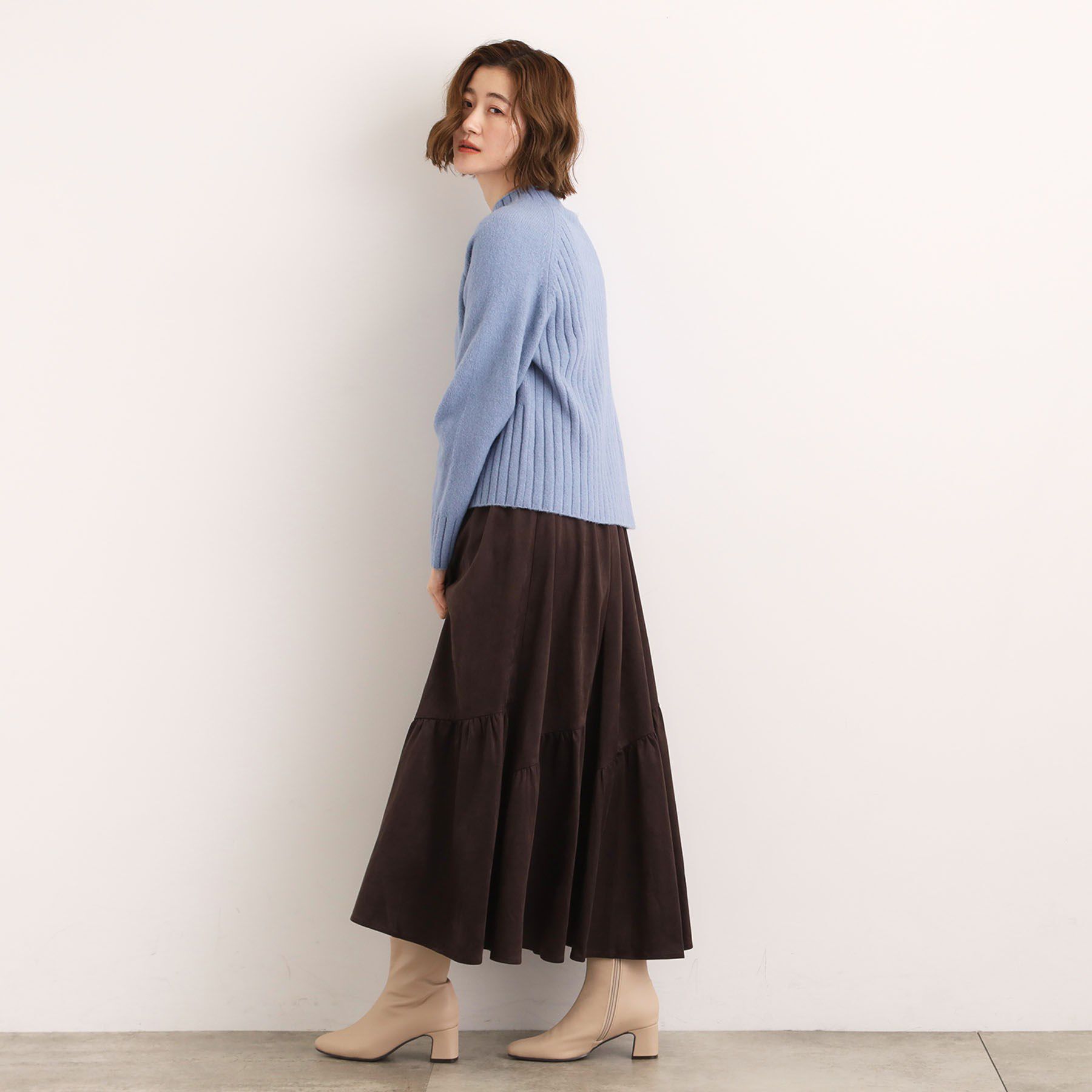 grove「【洗える】バックリブ切替ニット」|ニット・セーター|