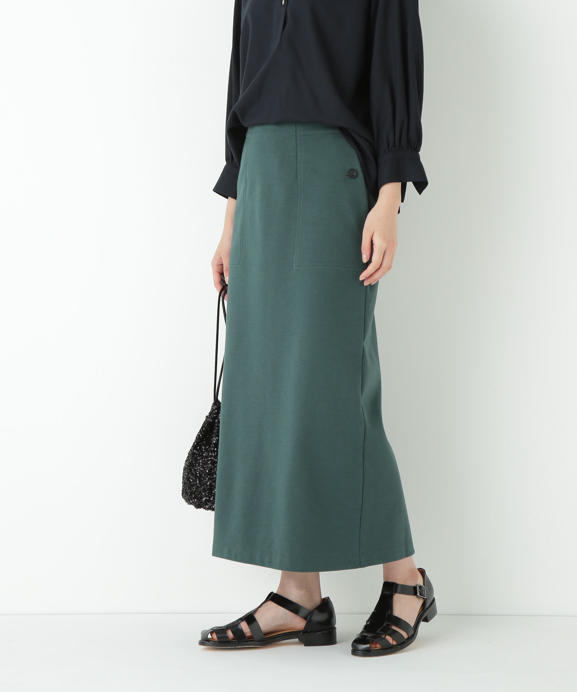  「◆ダンボールＩラインスカート」|スカート|グリーン