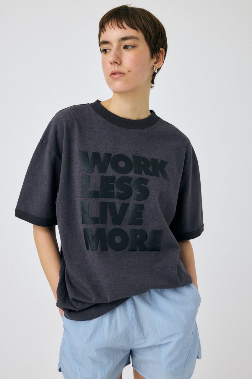 MOUSSY「SLOGAN ビッグ TEE」|Tシャツ・カットソー|L/BLK1