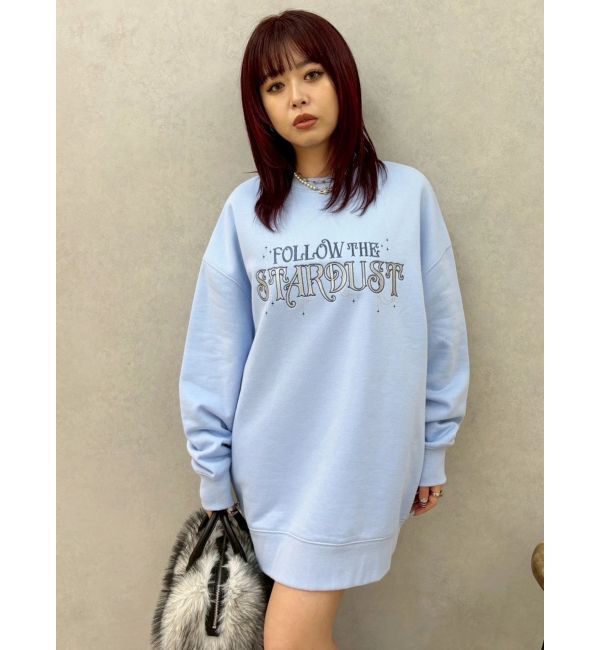 EVRIS「STARDUSTラインストーンBIGスウェットトップス」|スウェット・ジャージ|ブルー