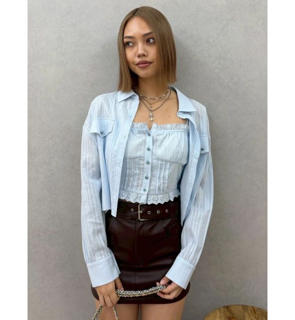 EVRIS「アンサンブルシャツトップス」|シャツ・ブラウス|ブルー