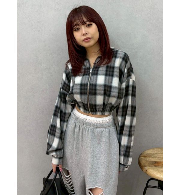 EVRIS「フードチェックショートシャツ」|シャツ・ブラウス|