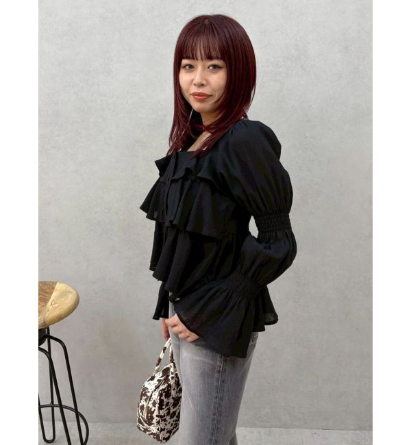 EVRIS「フリルボリュームチュニック」|シャツ・ブラウス|